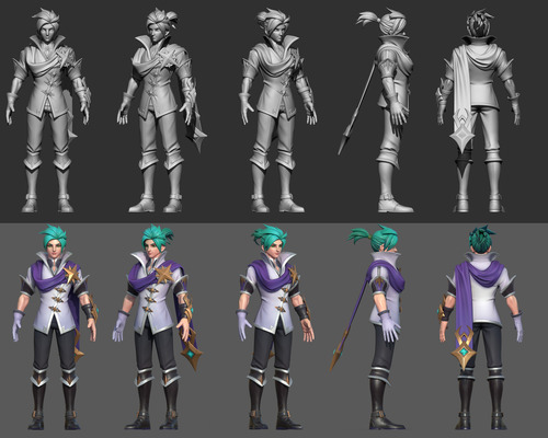 A rendering of a 3d character model from a video game.